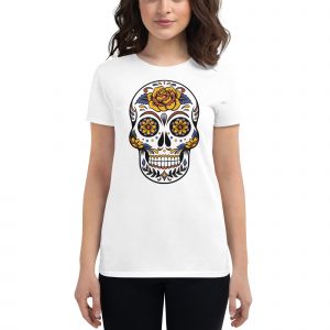 Women's short sleeve t-shirt - Skroll Día De Los Muertos Flowers