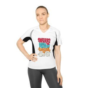 Women's V-Neck Running Shirt - Work Hero Dream Big