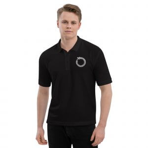 Men's Premium Polo - Dragon infinity (everything comes back)